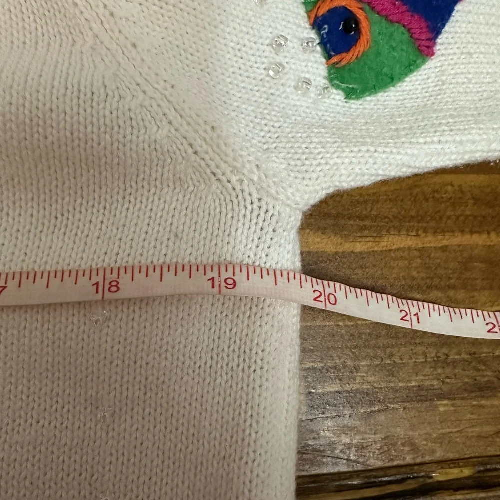 Vintage 90’s Talbots Colorful Fish Cardigan Knit Sweater Size Medium - Picture 10 of 11